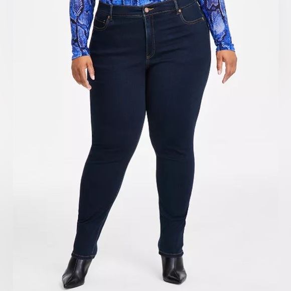 INC International Concepts Denim - I.N.C. International Concepts Skinny Jeans Midrise | Dark Indigo | 14W | INC